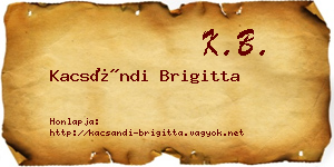 Kacsándi Brigitta névjegykártya